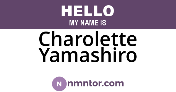 Charolette Yamashiro