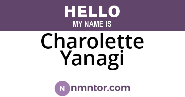 Charolette Yanagi