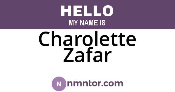 Charolette Zafar