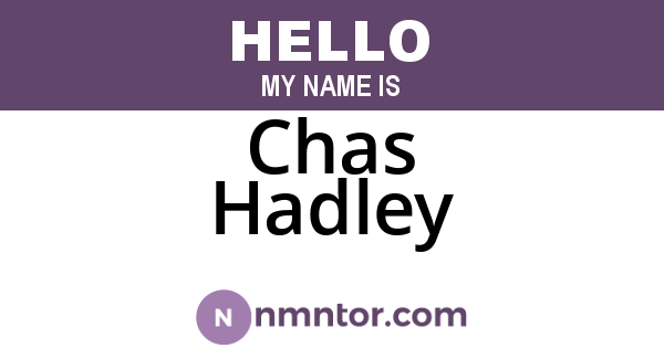 Chas Hadley
