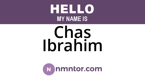 Chas Ibrahim