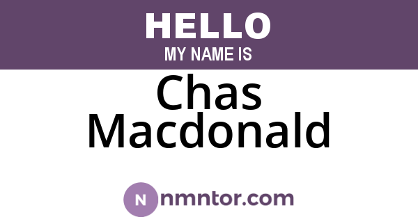 Chas Macdonald