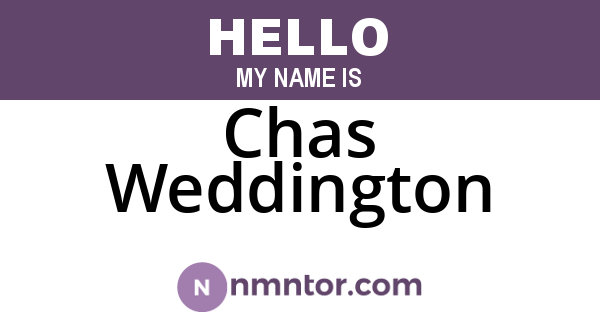 Chas Weddington