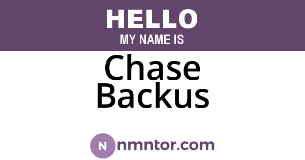 Chase Backus