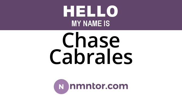 Chase Cabrales