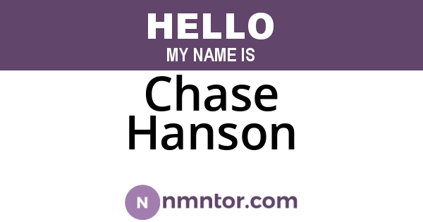 Chase Hanson