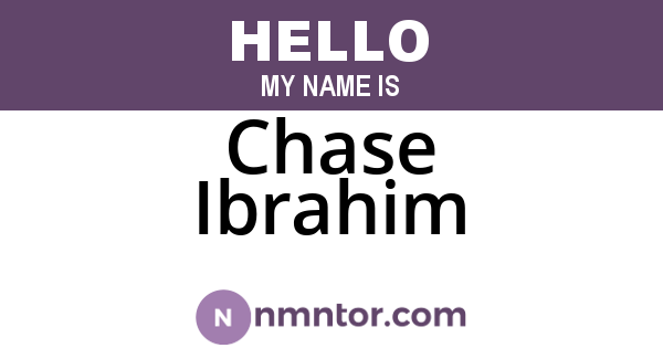 Chase Ibrahim