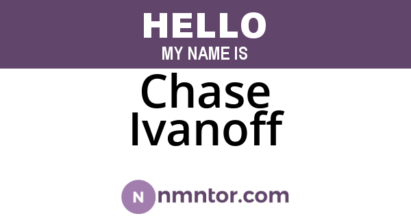Chase Ivanoff