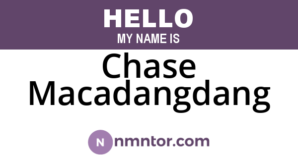 Chase Macadangdang