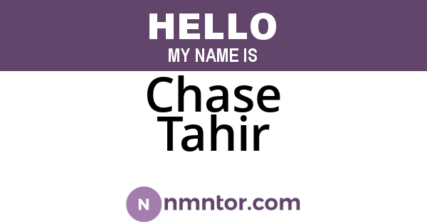 Chase Tahir