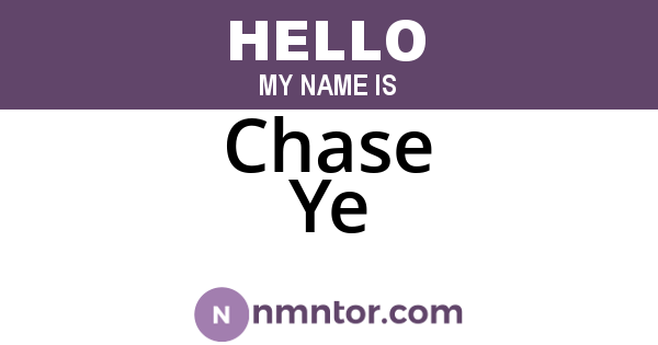 Chase Ye