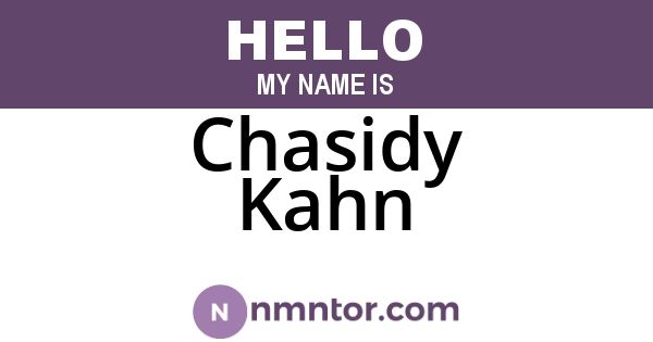 Chasidy Kahn