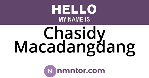 Chasidy Macadangdang