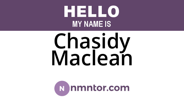 Chasidy Maclean