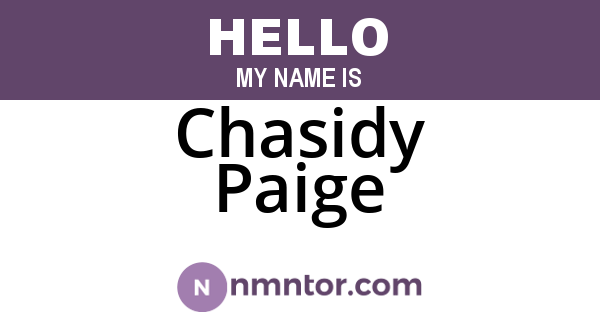 Chasidy Paige