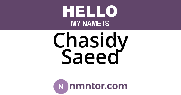 Chasidy Saeed