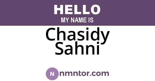 Chasidy Sahni