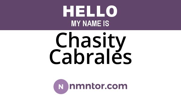 Chasity Cabrales