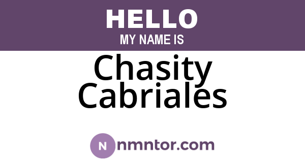 Chasity Cabriales