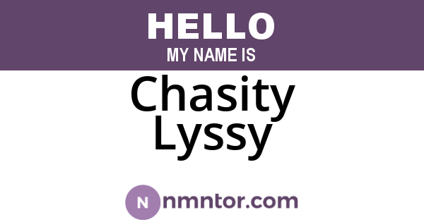 Chasity Lyssy