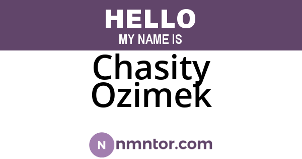 Chasity Ozimek
