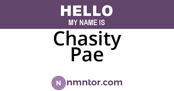 Chasity Pae