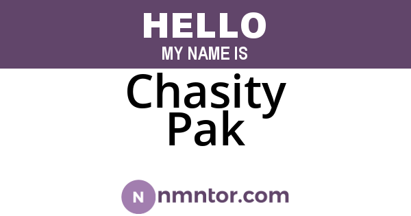 Chasity Pak