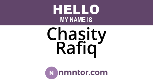 Chasity Rafiq