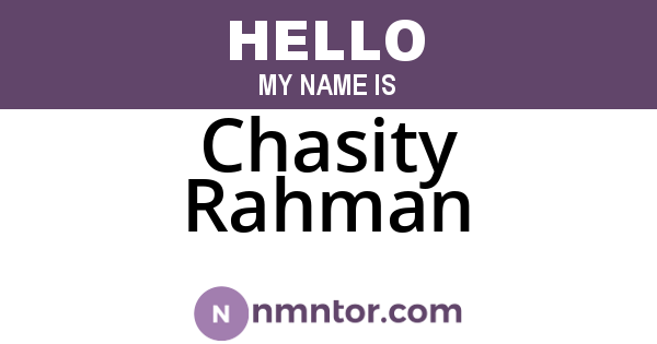 Chasity Rahman