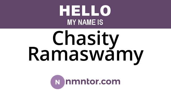 Chasity Ramaswamy