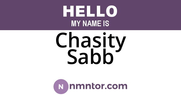 Chasity Sabb