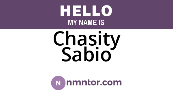 Chasity Sabio
