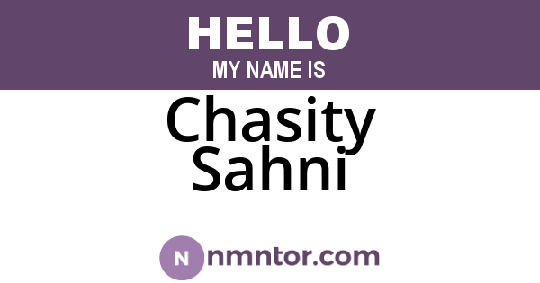 Chasity Sahni
