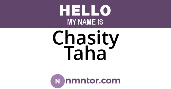Chasity Taha