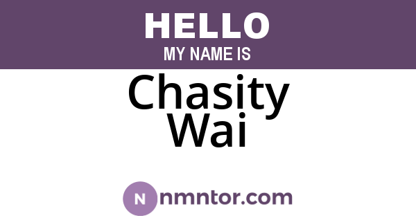 Chasity Wai