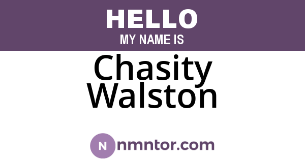 Chasity Walston