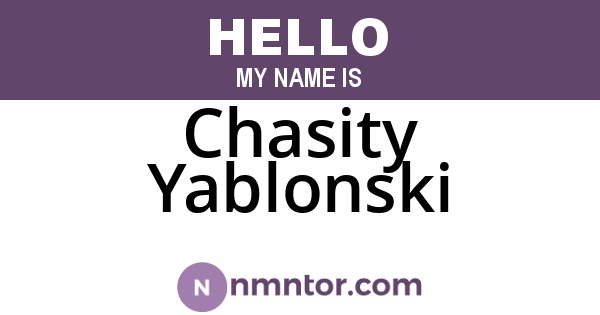 Chasity Yablonski