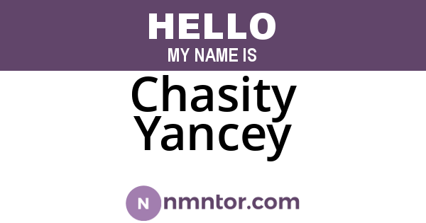 Chasity Yancey