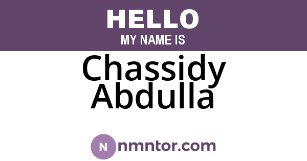 Chassidy Abdulla
