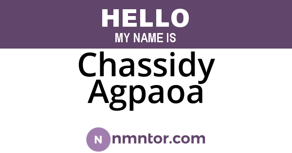 Chassidy Agpaoa