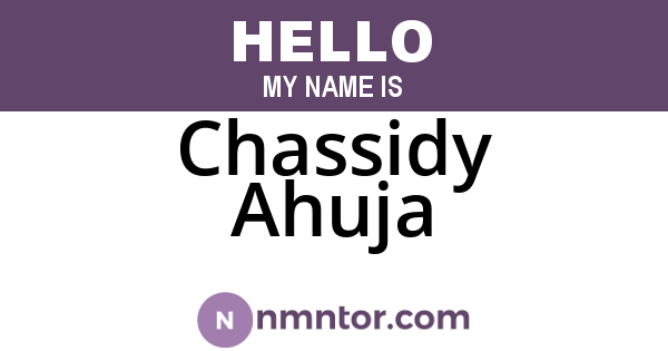 Chassidy Ahuja