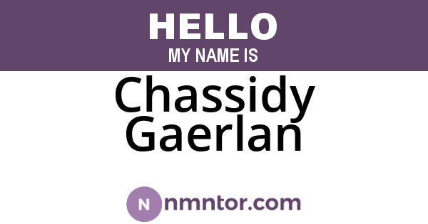 Chassidy Gaerlan