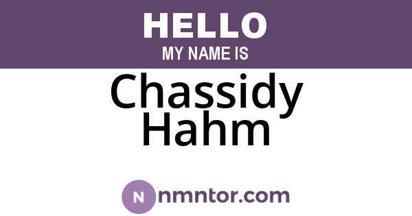 Chassidy Hahm