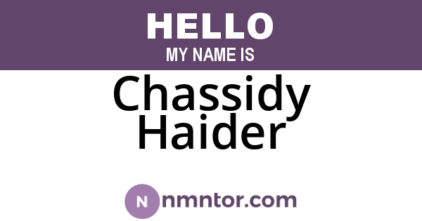 Chassidy Haider