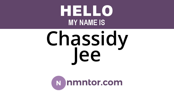 Chassidy Jee