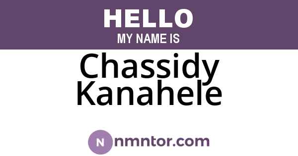 Chassidy Kanahele
