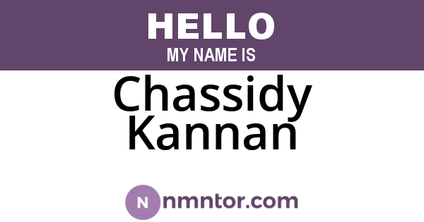 Chassidy Kannan