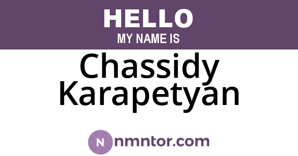 Chassidy Karapetyan