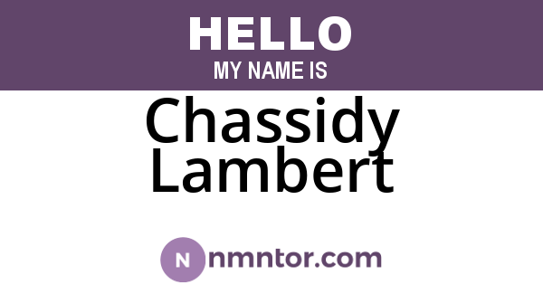 Chassidy Lambert