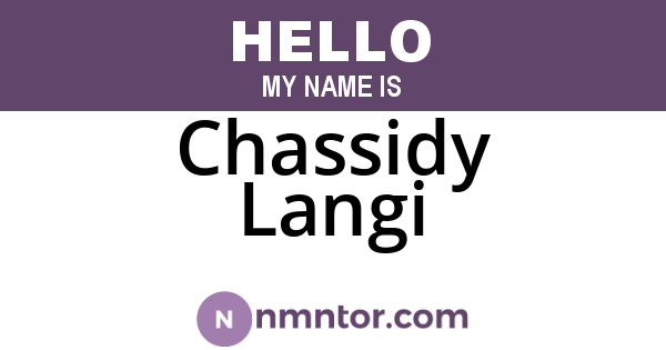 Chassidy Langi